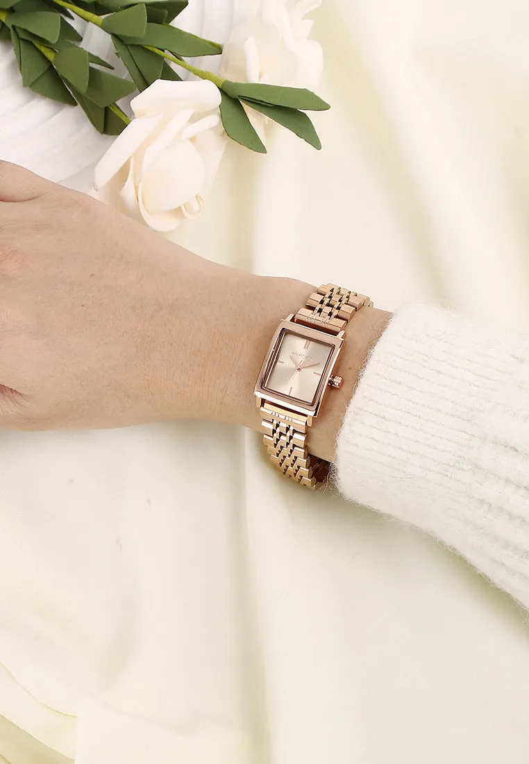 Sima Rose Gold Stainless Steel Analog Watch (Salmon)