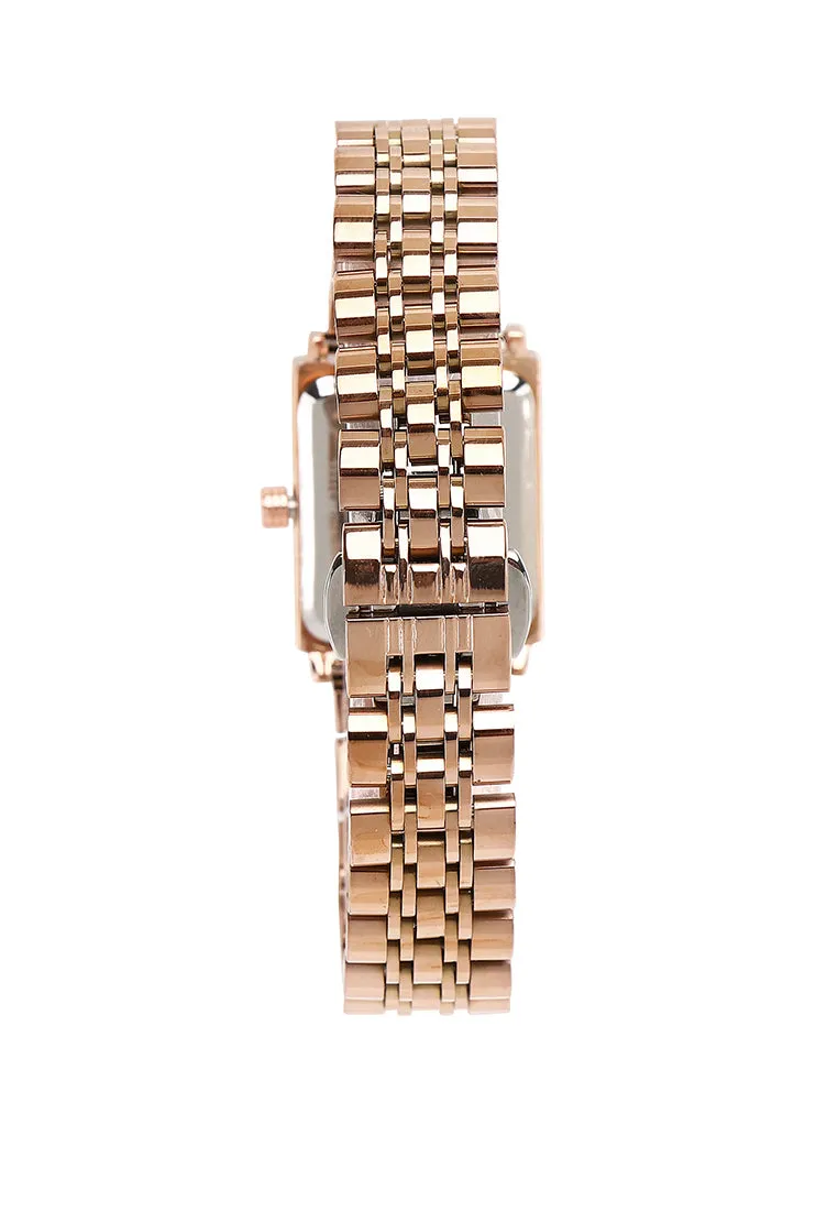 Sima Rose Gold Stainless Steel Analog Watch (Salmon)