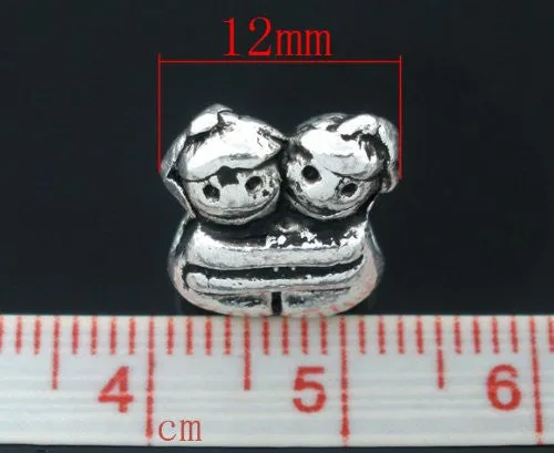 Sisters Hugging Charm European Bead Compatible for Most European Snake Chain Bracelet