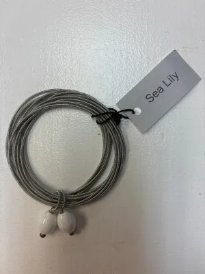 SL-Silver Corded Bracelet with 2 Bead Accent
