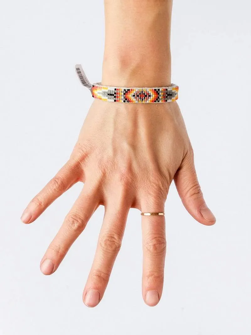 Small Shiny Grey Blue Navajo Beaded Bracelet