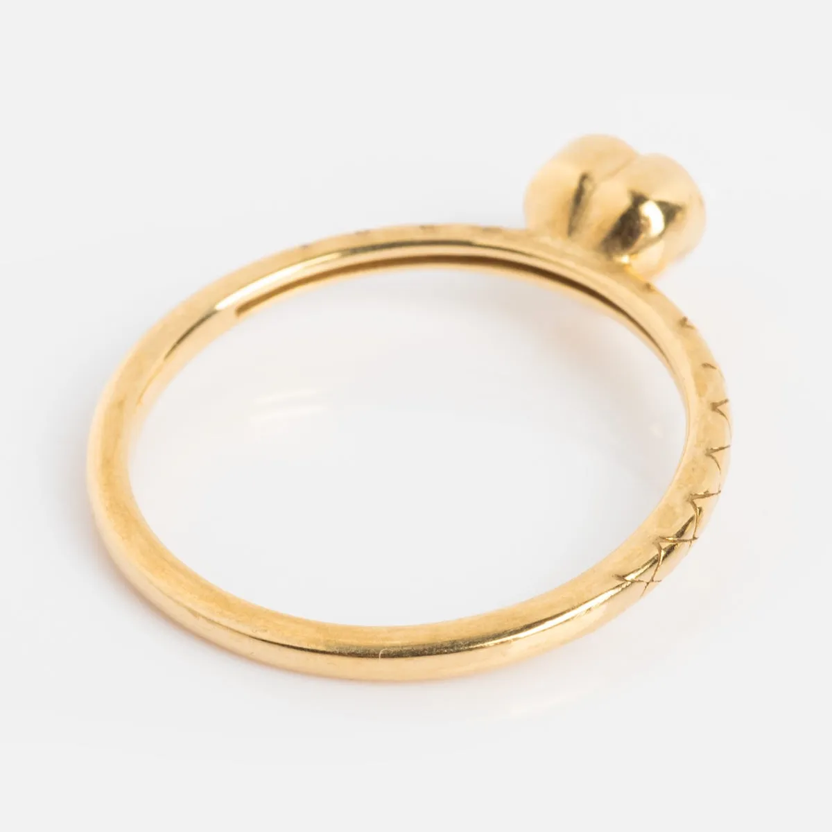 Solid Gold Pink Amethyst Heart Ring