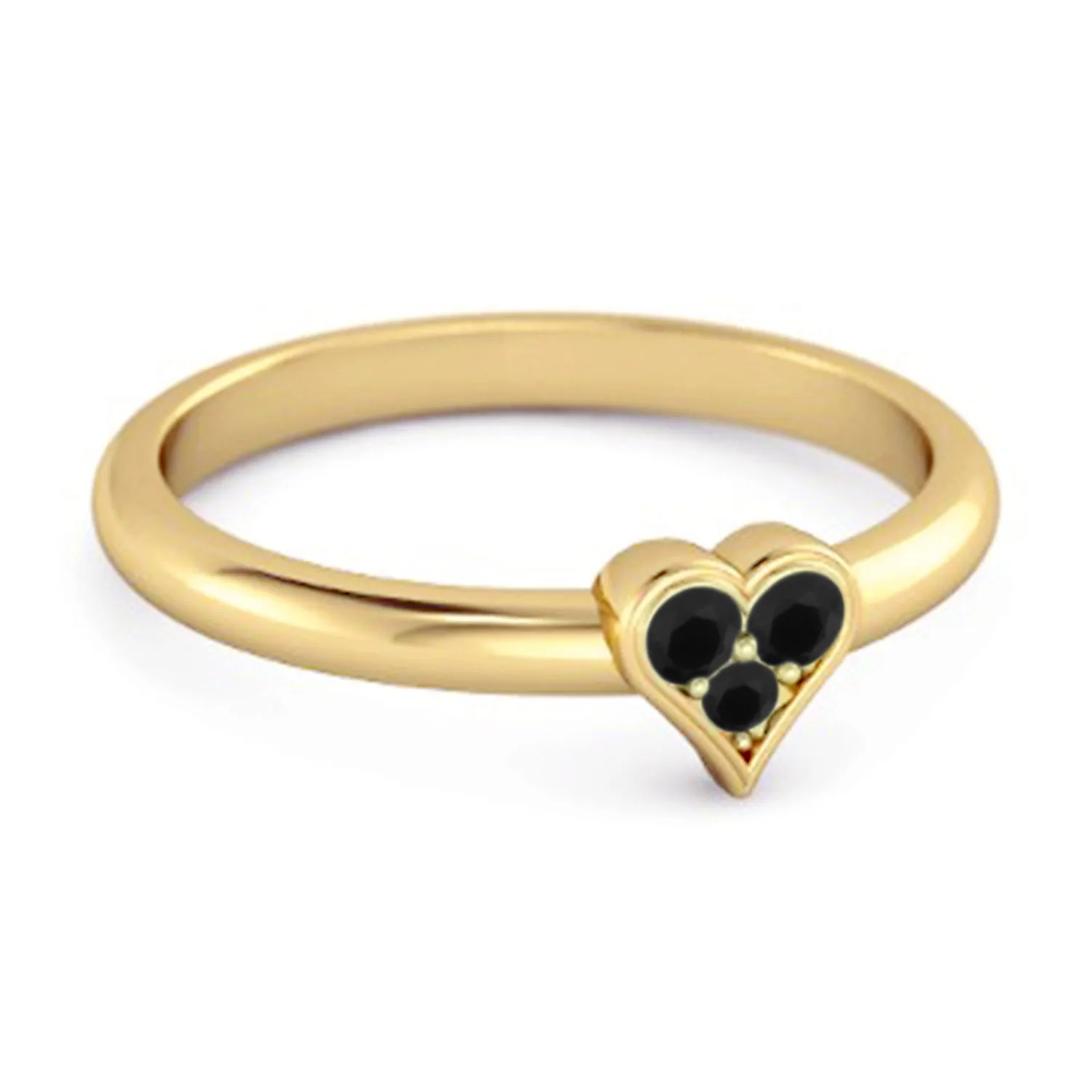 Sparkling Heart Shaped 0.60 Ct Black Spinel 925 Sterling Silver Ring