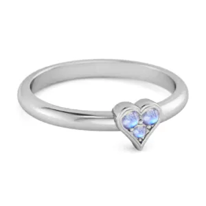 Sparkling Heart Shaped 0.60 Ct Moonstone 925 Sterling Silver Ring