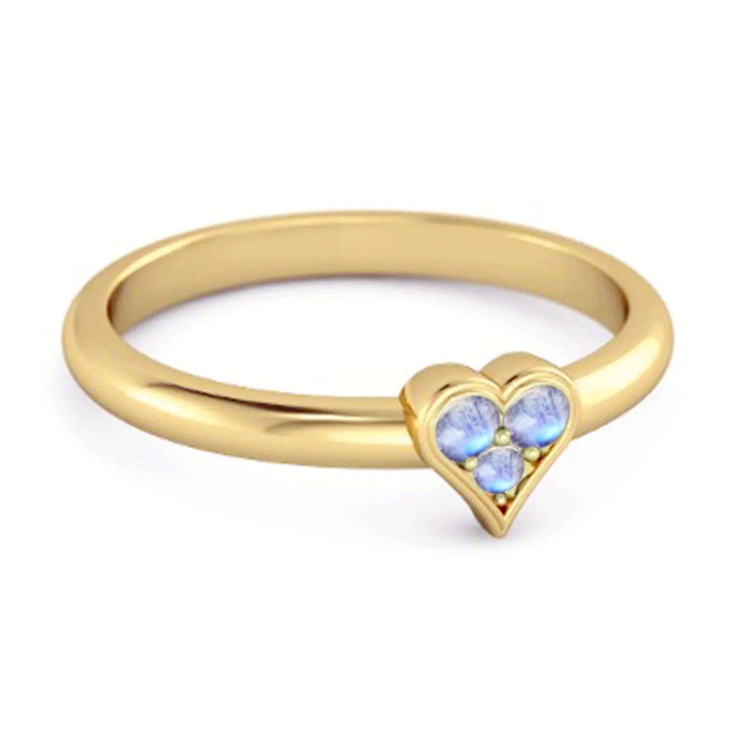 Sparkling Heart Shaped 0.60 Ct Moonstone 925 Sterling Silver Ring
