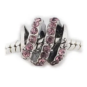 Spiral Design Charm Spacer Bead For Snake Charm Bracelet (Amethyst)