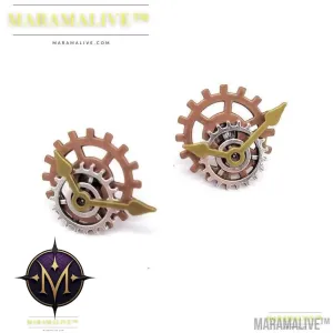 Steampunk Industrial Gear Stud Earrings