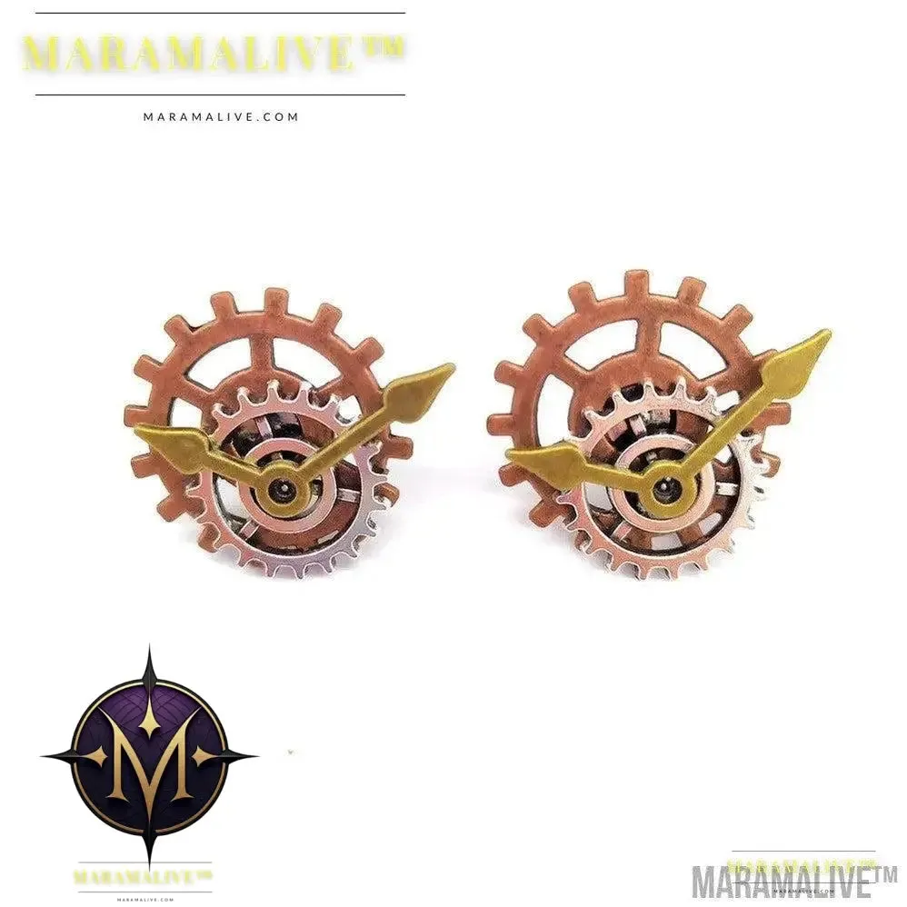 Steampunk Industrial Gear Stud Earrings