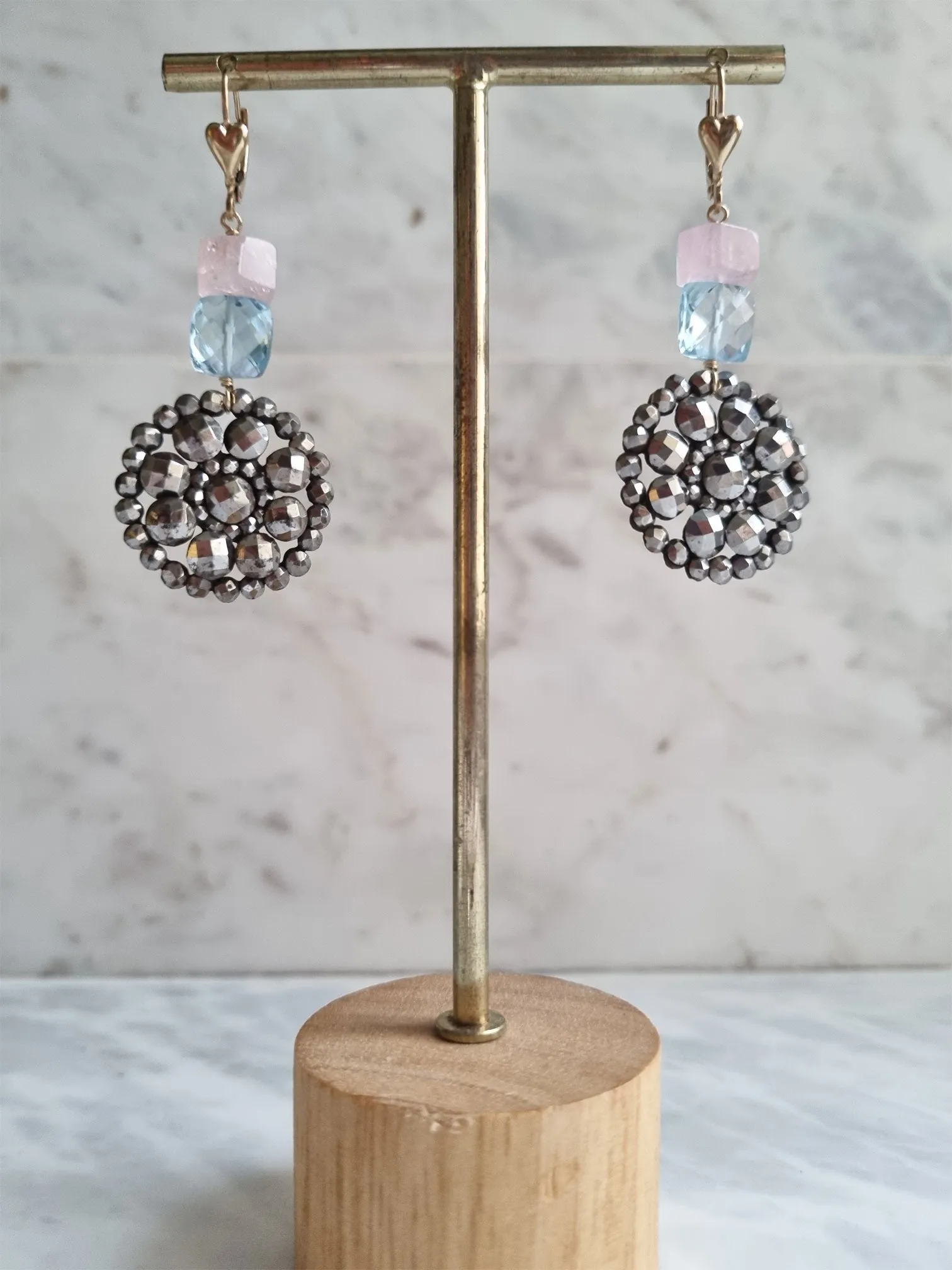 steely blue earrings