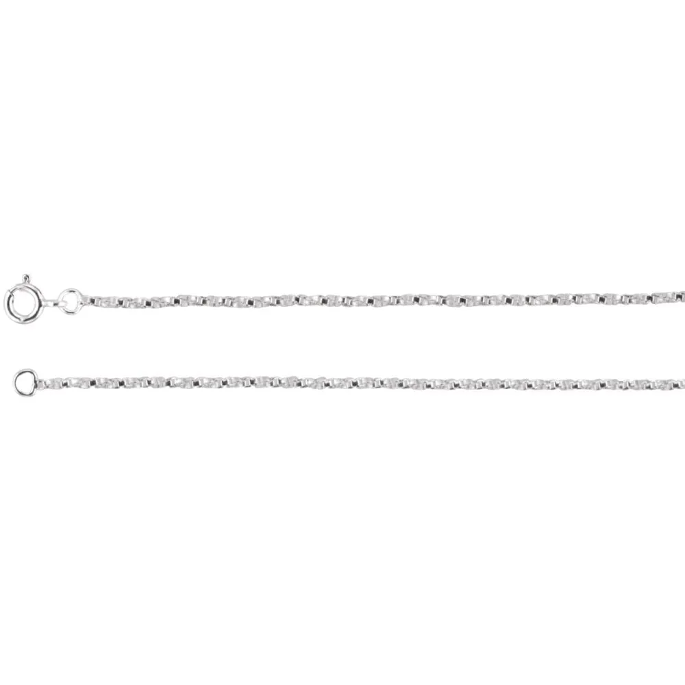 Sterling Silver 1.45mm Twisted Box 7" Chain