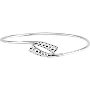 Sterling Silver 16.5 mm Bypass Bangle 7" Bracelet