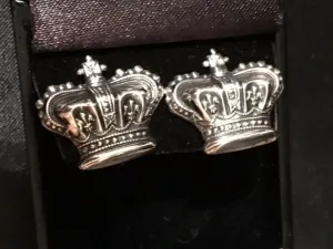 Sterling Silver Crown Earrings