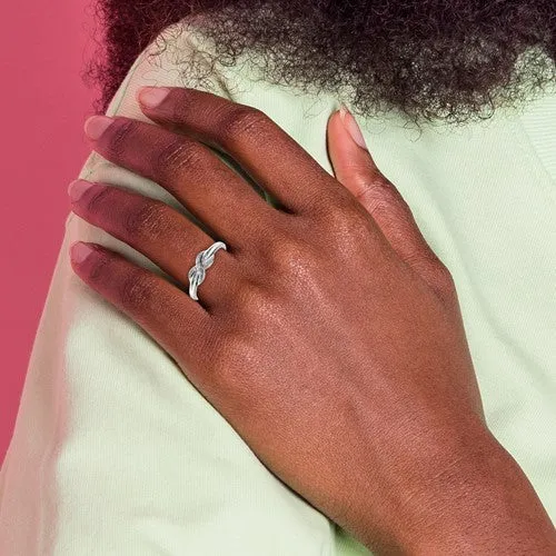 Sterling Silver Diamond Infinity Crossover & Baguette Ring