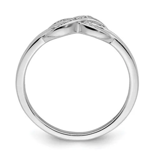 Sterling Silver Diamond Infinity Crossover & Baguette Ring