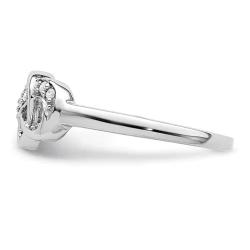Sterling Silver Genuine Diamond Infinity Heart Ring