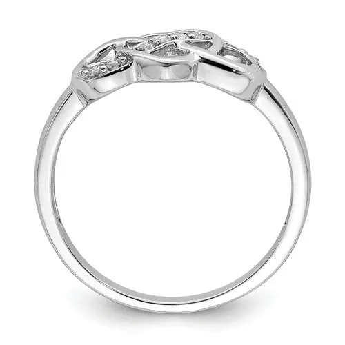Sterling Silver Genuine Diamond Infinity Heart Ring