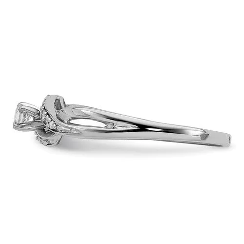 Sterling Silver Genuine Diamond Infinity Twist Promise Ring
