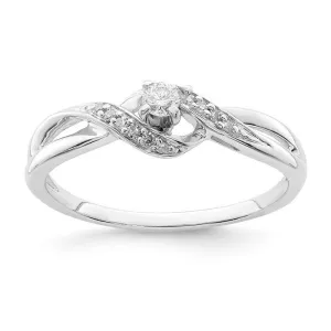 Sterling Silver Genuine Diamond Infinity Twist Promise Ring