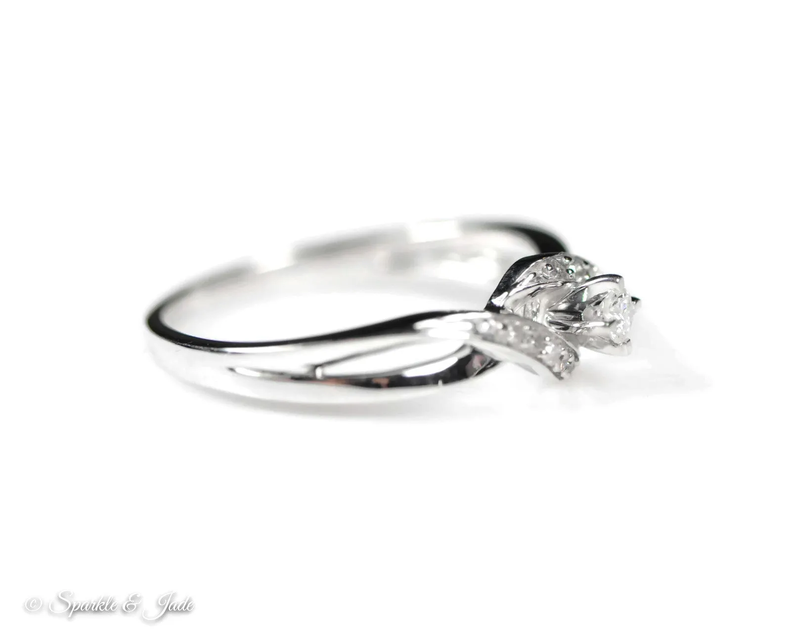 Sterling Silver Genuine Diamond Infinity Twist Promise Ring