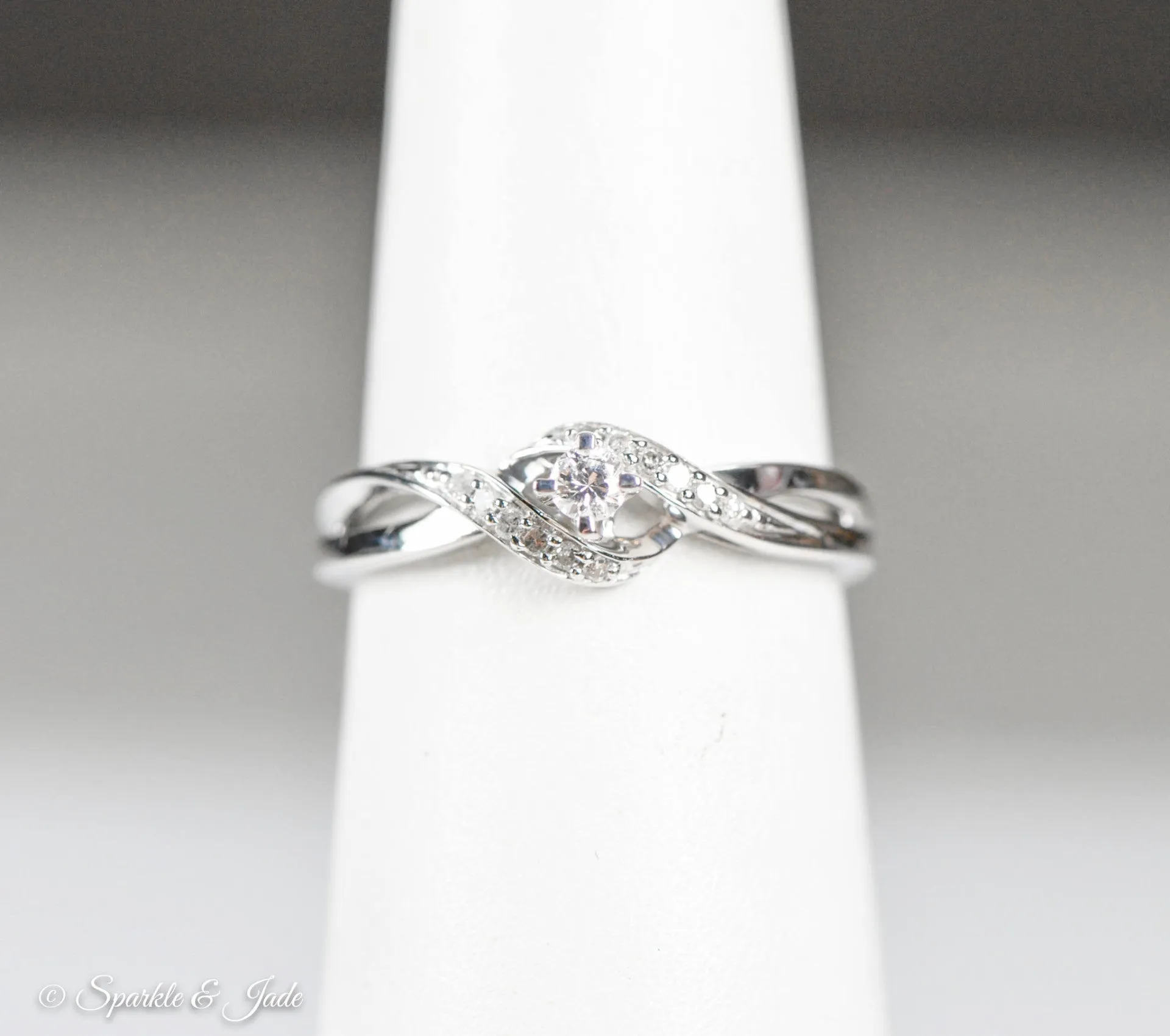 Sterling Silver Genuine Diamond Infinity Twist Promise Ring