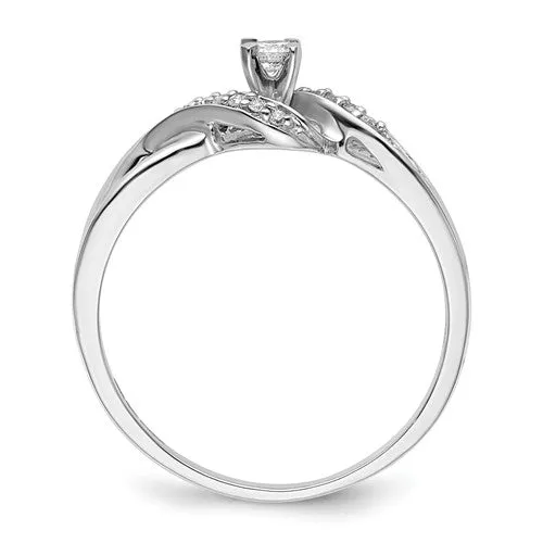 Sterling Silver Genuine Diamond Infinity Twist Promise Ring