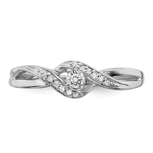 Sterling Silver Genuine Diamond Infinity Twist Promise Ring