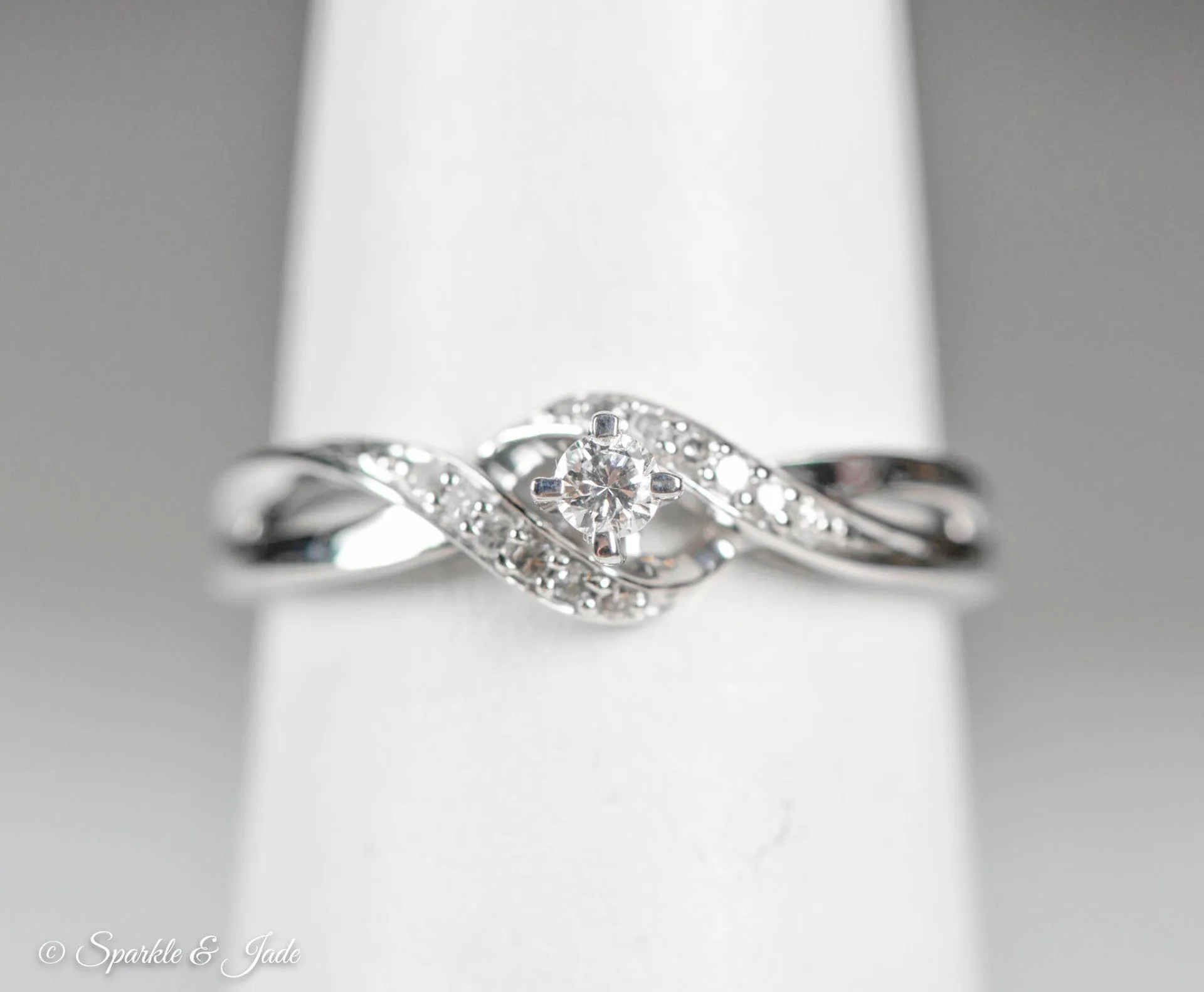 Sterling Silver Genuine Diamond Infinity Twist Promise Ring