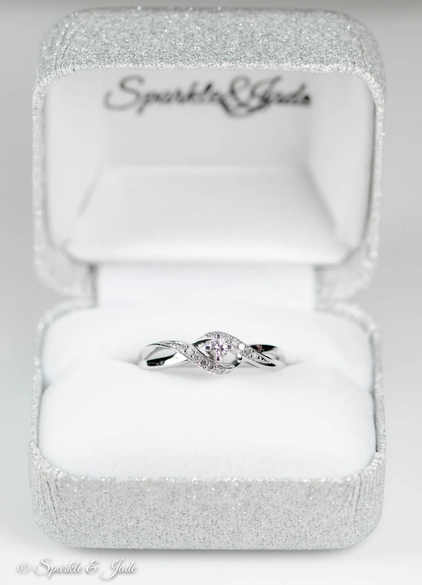 Sterling Silver Genuine Diamond Infinity Twist Promise Ring