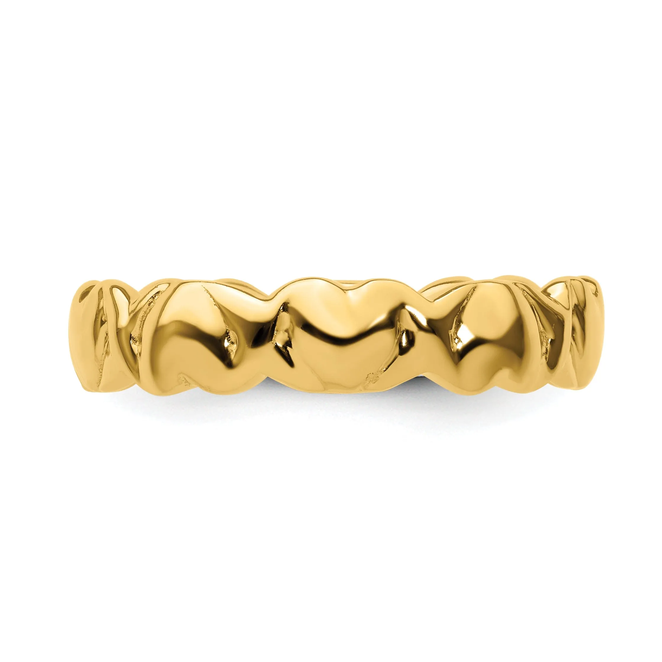 Sterling Silver Gold-Plated Hearts Ring