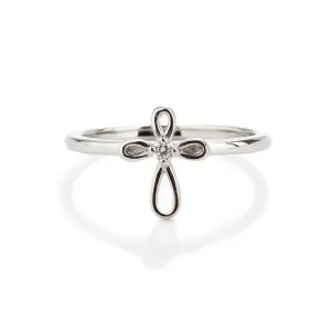 Sterling Silver Infinity Cross Ring
