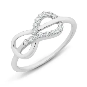 Sterling Silver Infinity Cubic Zirconia Claw Set Ring M2906