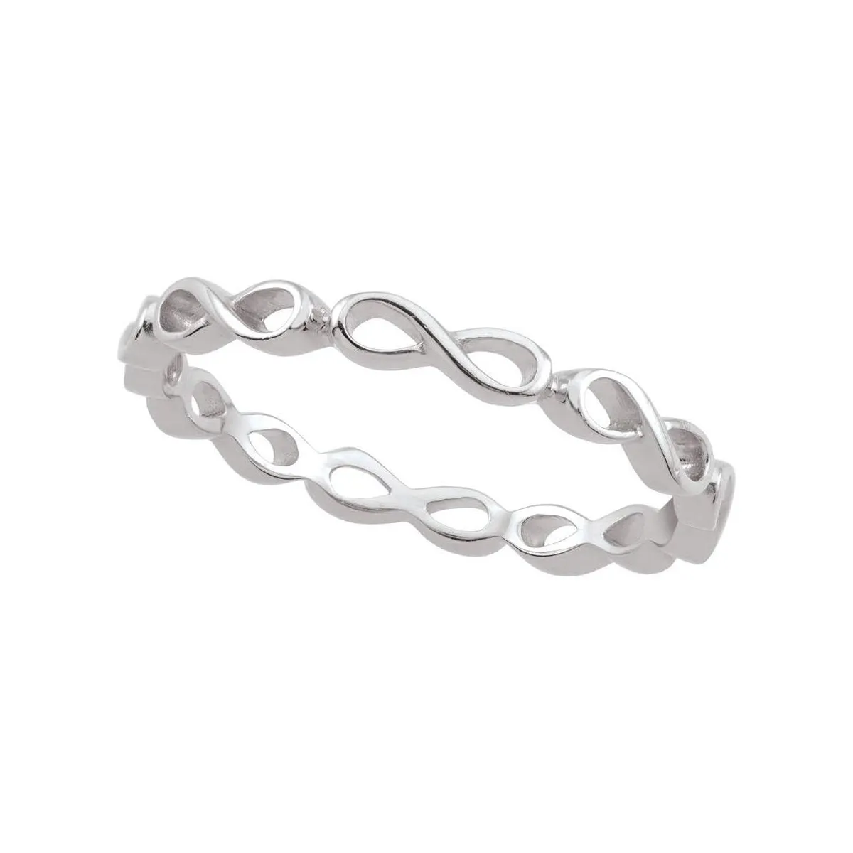 Sterling Silver Rhodium Plated Infinity Eternity Band