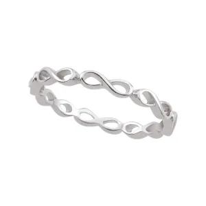 Sterling Silver Rhodium Plated Infinity Eternity Band