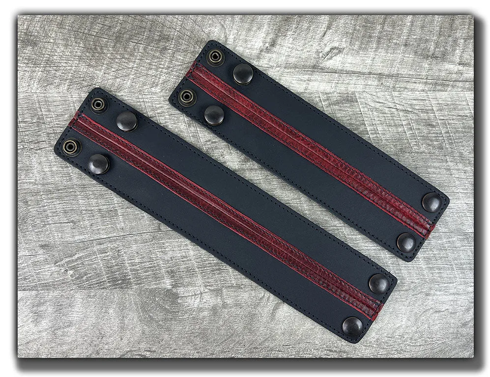 Straight Up - Carbon Black with Rouge Leather Cuff