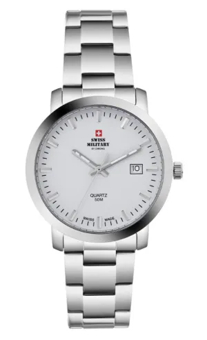Swiss Military by Chrono Swiss Made Analog Watch White Dial for Men's - SM34083.02