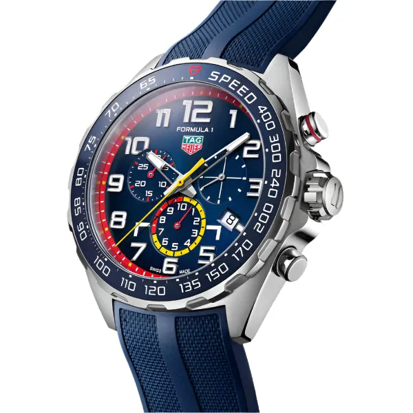 Tag Heuer Formula 1 Blue Rubber Strap Blue Dial Chronograph Quartz Watch for Gents - CAZ101AL.FT8052