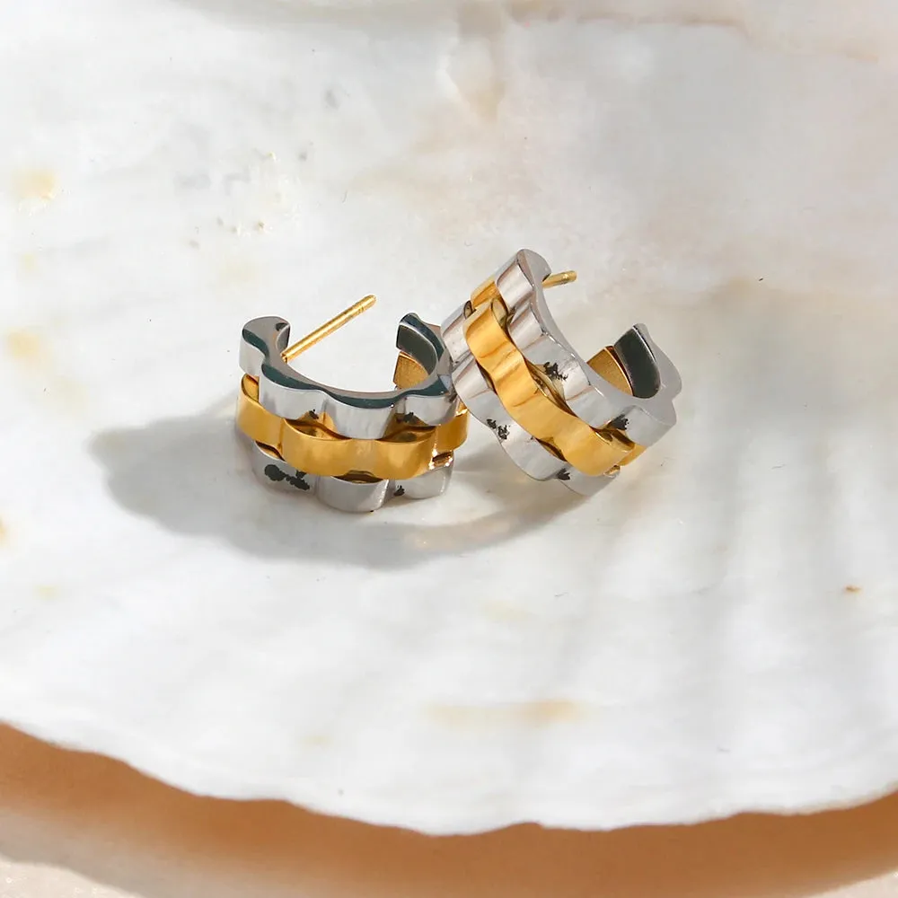 Textured Watch Hoop Earrings