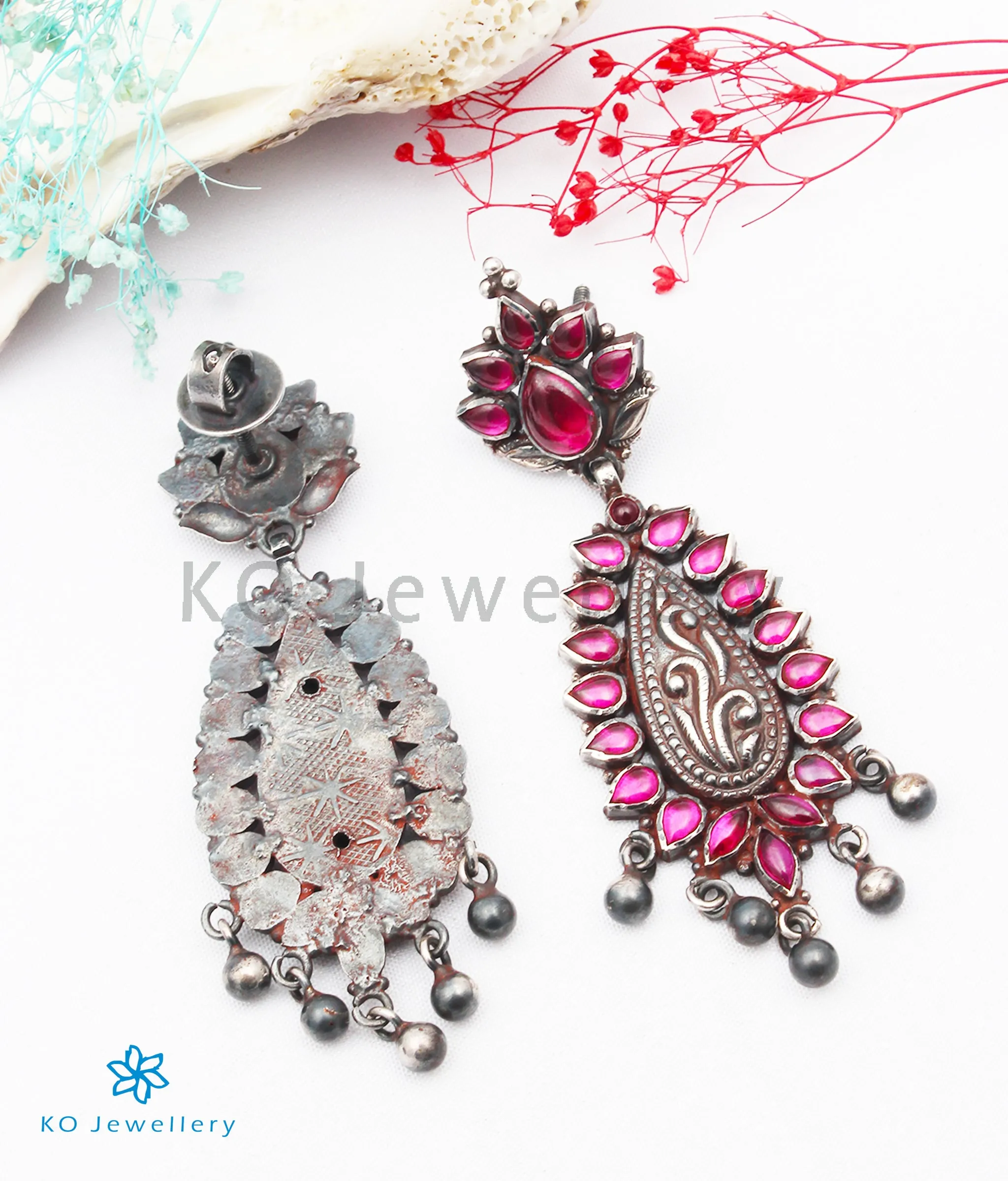 The Ketaki Silver Kempu Earrings