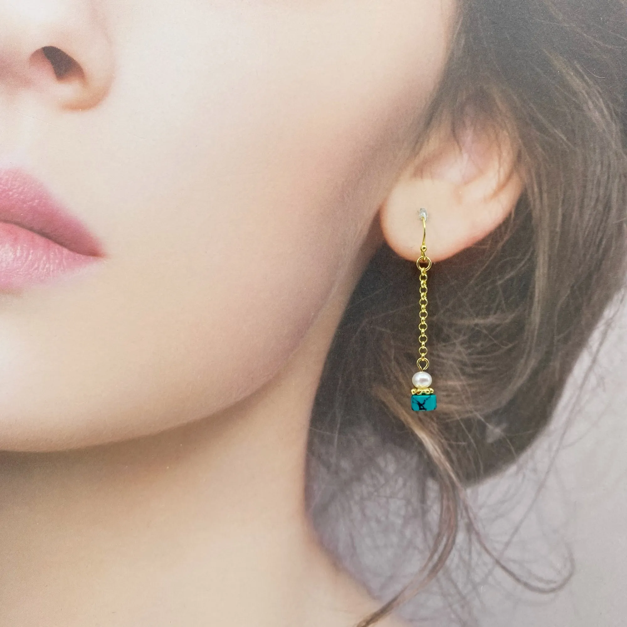 The Nine Antique Style Long Necklace and Earrings Set