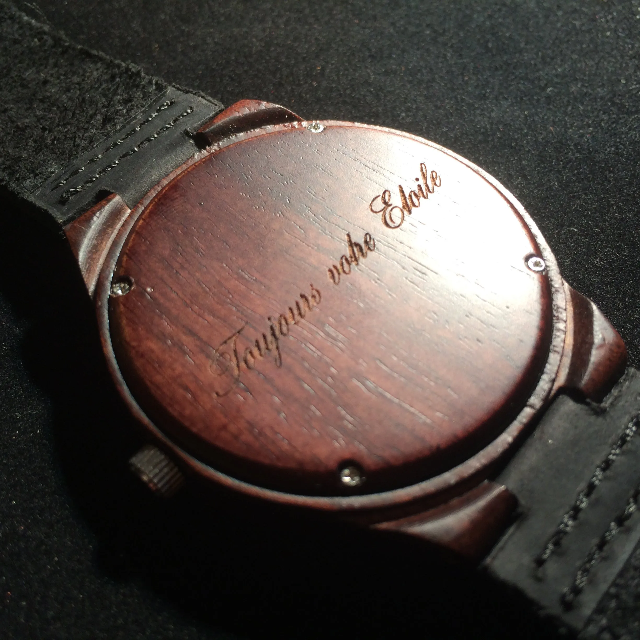 The Peak Dark Sandalwood Minimalist Wood Watch - Slate Gray Dial, Sapphire Crystal, Swiss Quartz Movement | Skyline Series