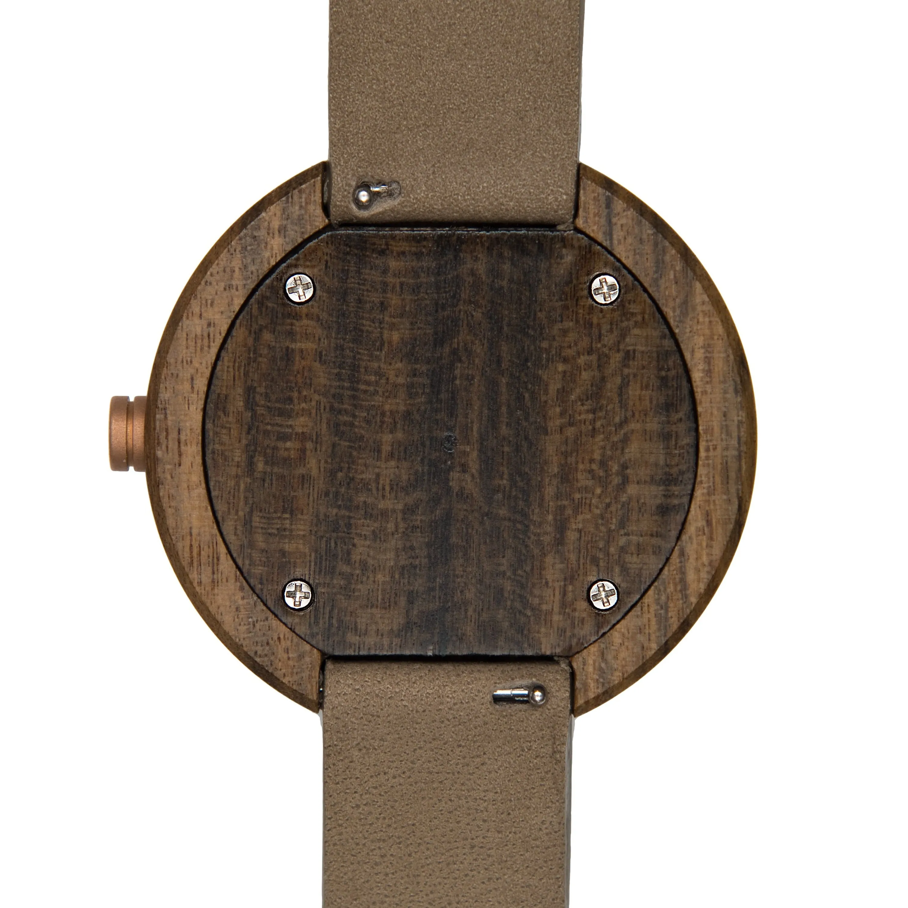 The Peak Dark Sandalwood Minimalist Wood Watch - Slate Gray Dial, Sapphire Crystal, Swiss Quartz Movement | Skyline Series