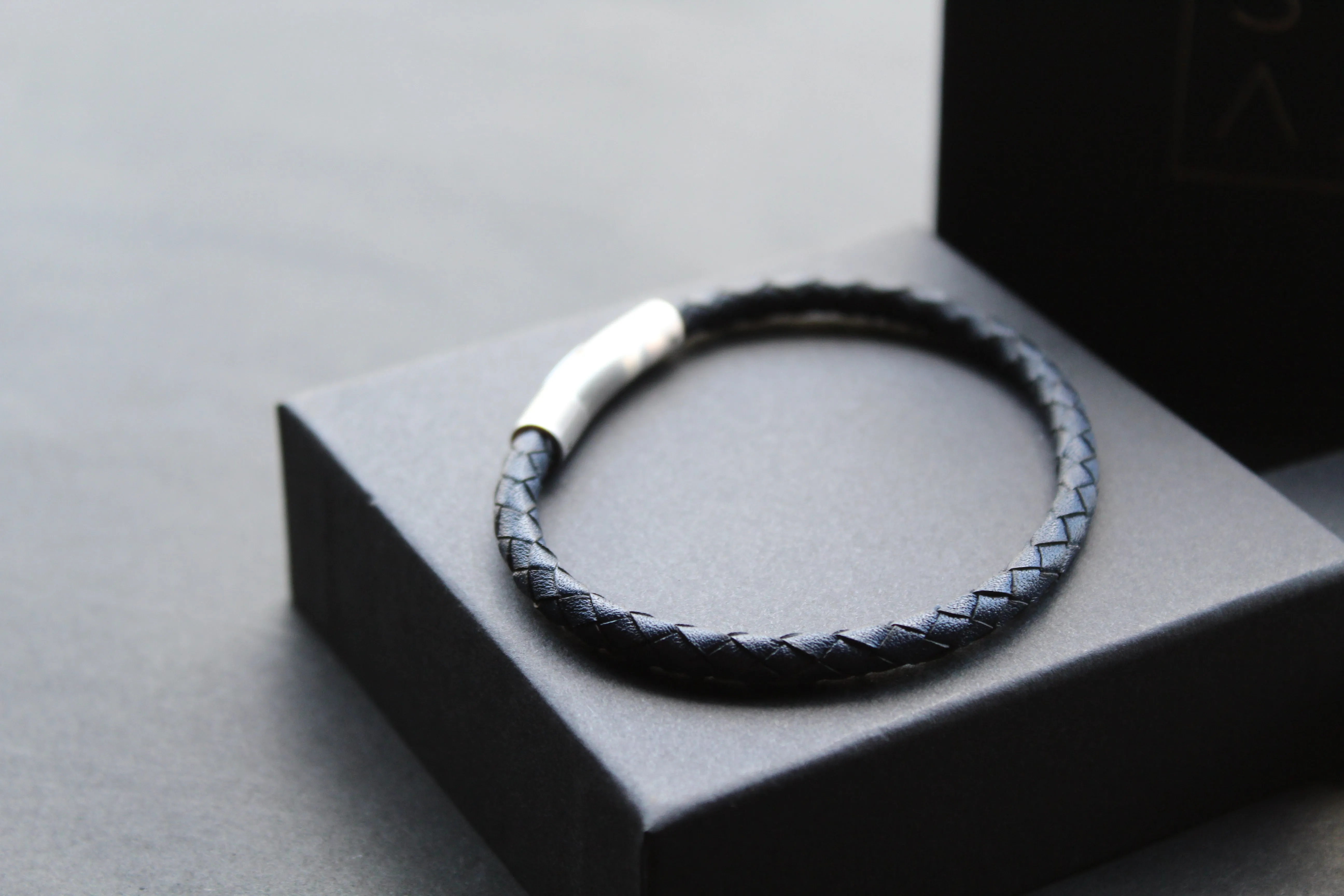 Thin Single Plait Leather Bracelets