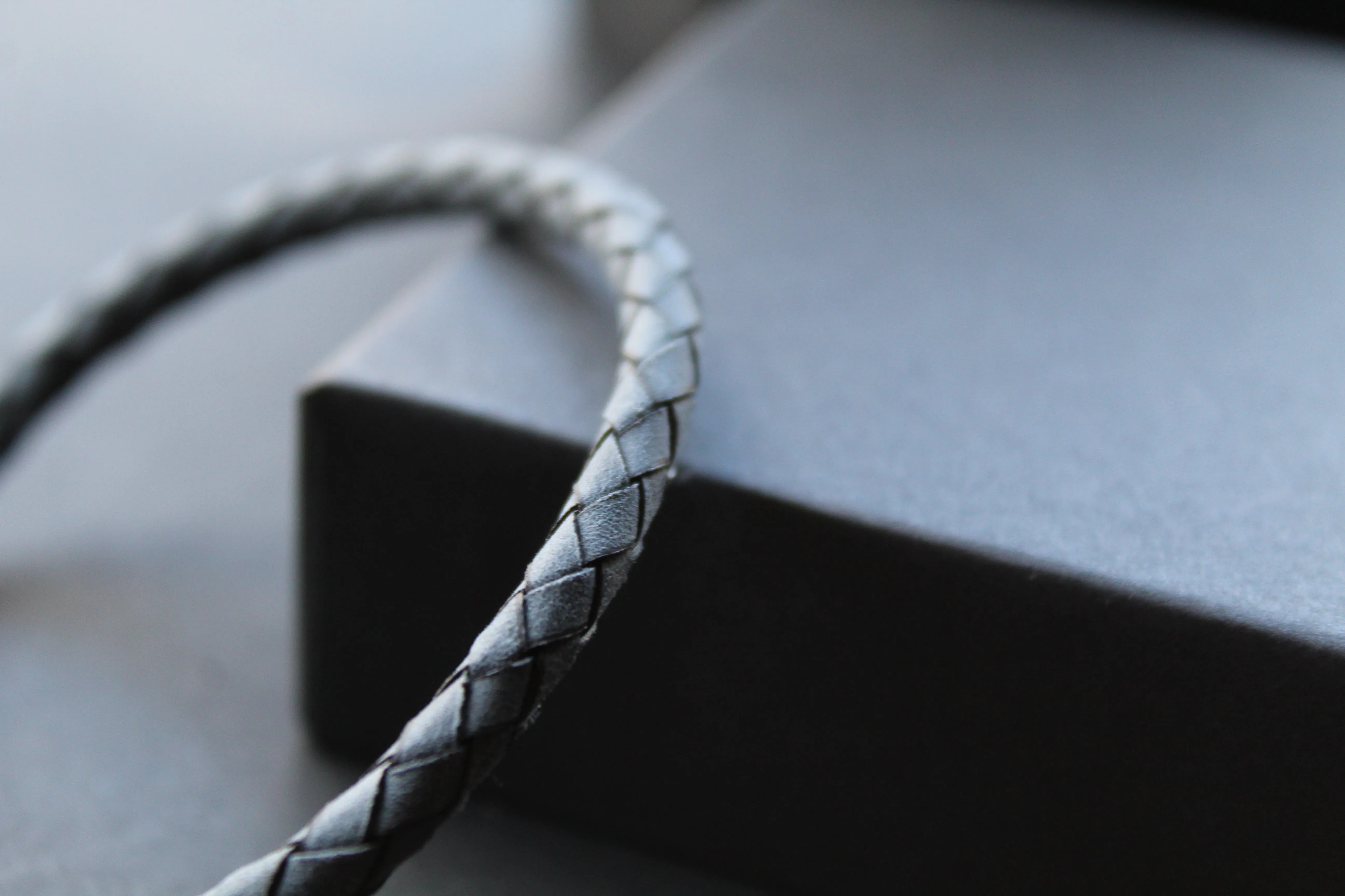 Thin Single Plait Leather Bracelets