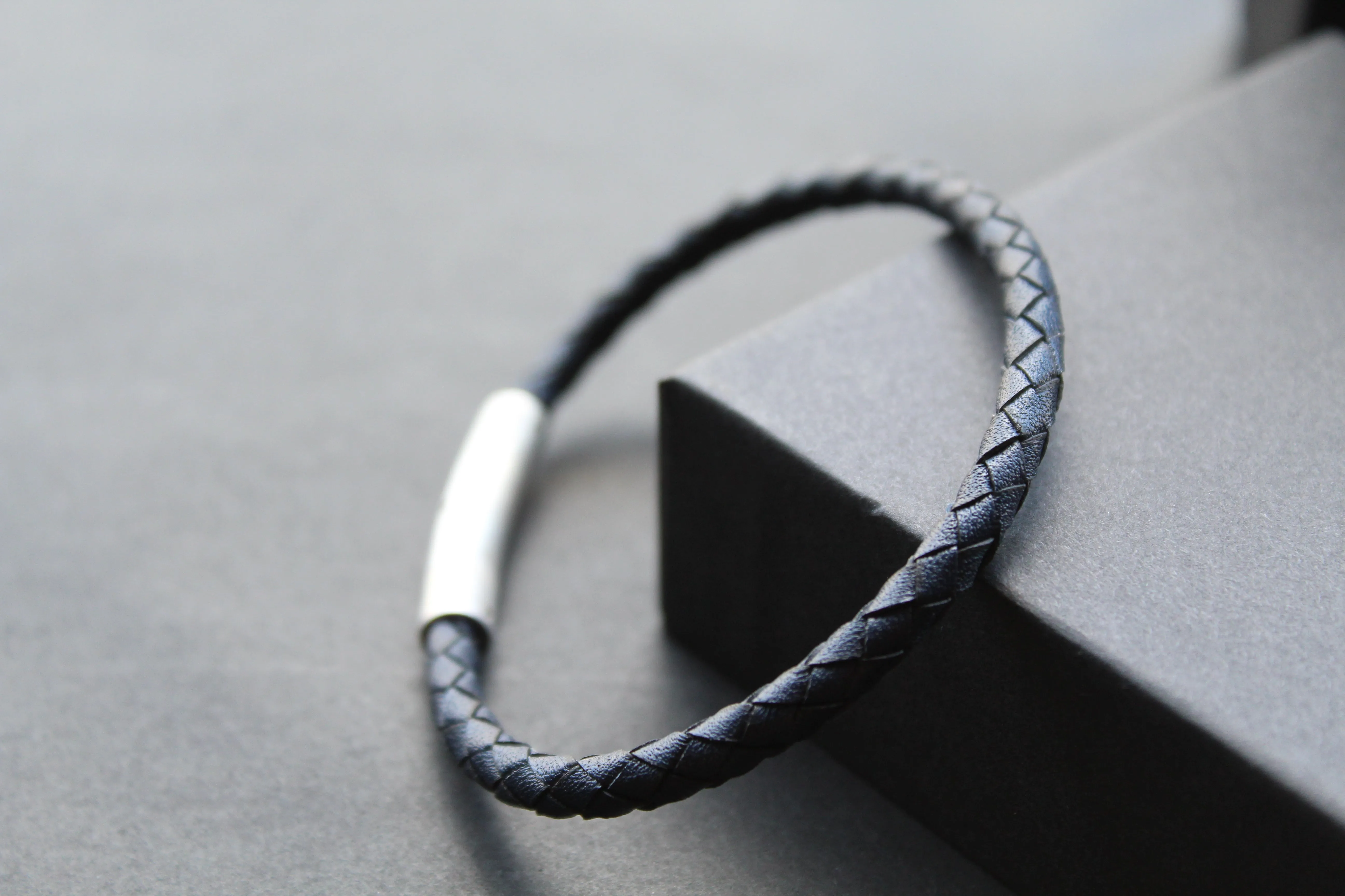 Thin Single Plait Leather Bracelets