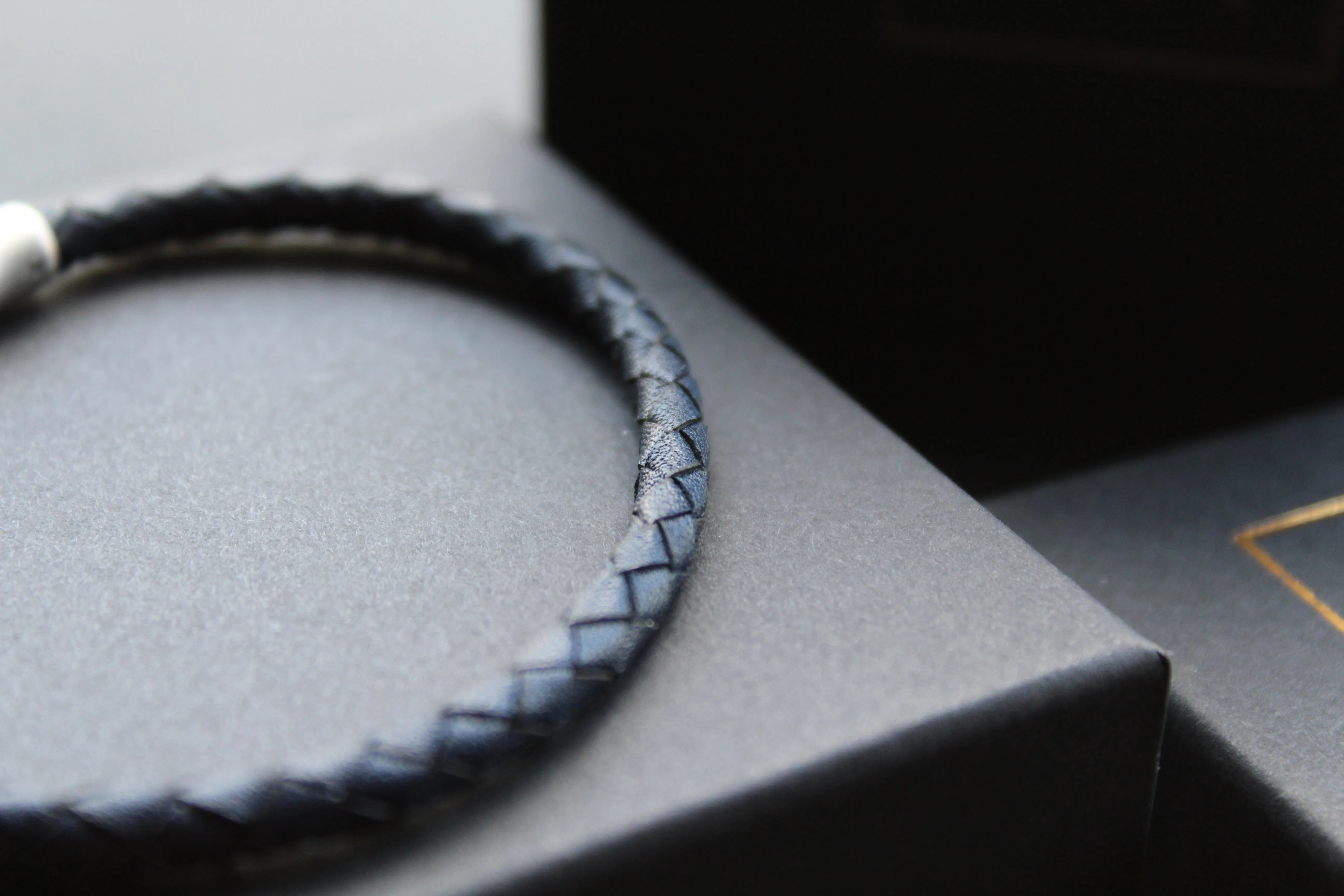 Thin Single Plait Leather Bracelets