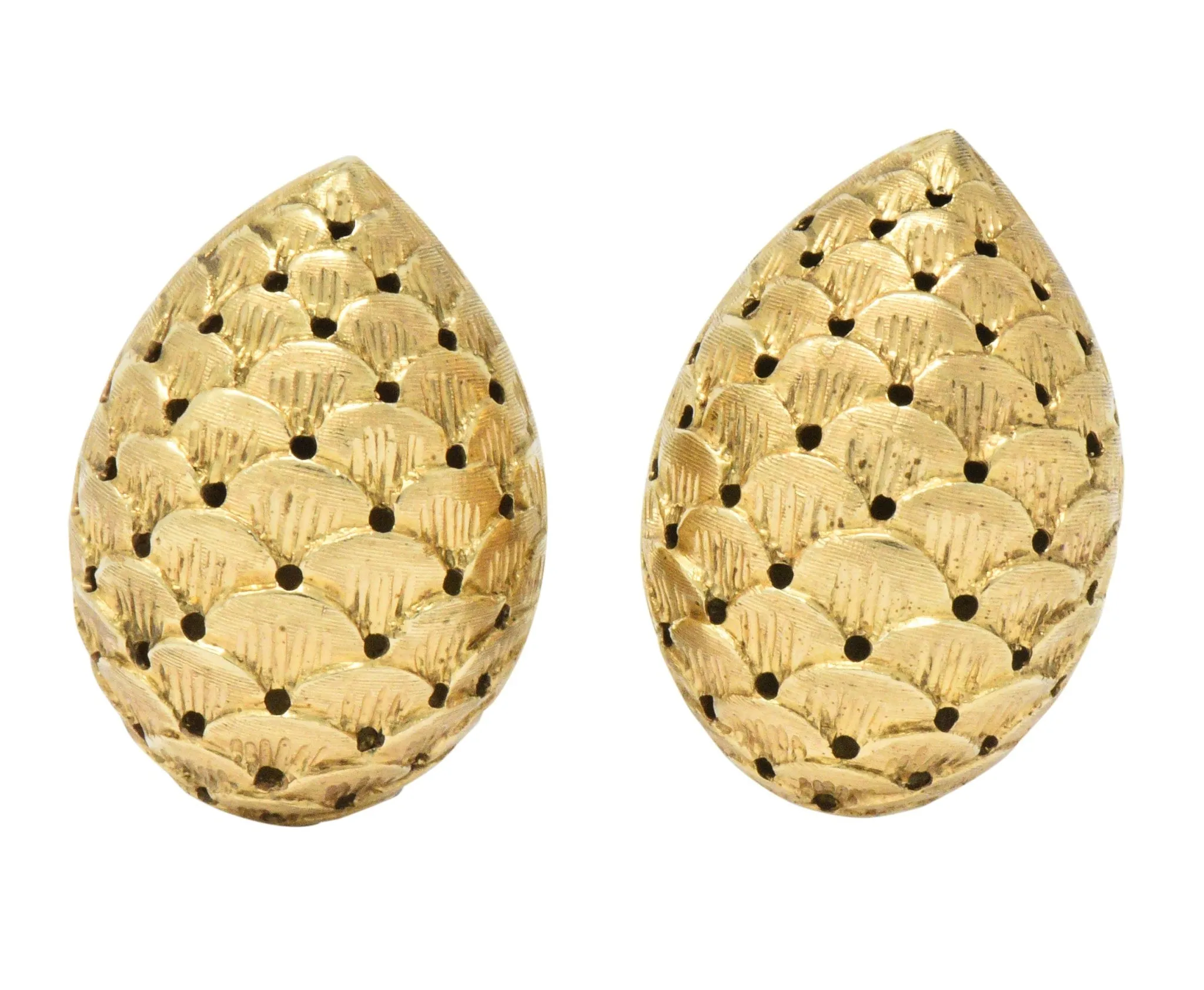 Tiffany & Co. Retro 14 Karat Gold Bold Ear-Clips Earrings