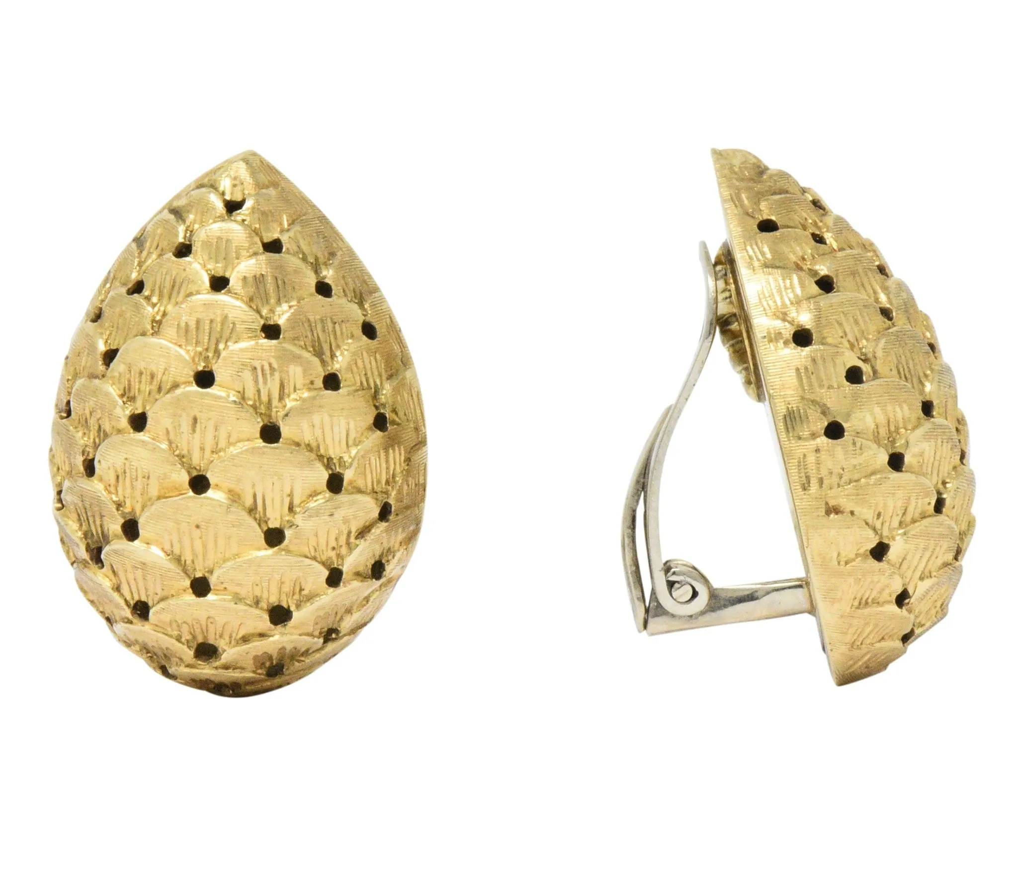 Tiffany & Co. Retro 14 Karat Gold Bold Ear-Clips Earrings