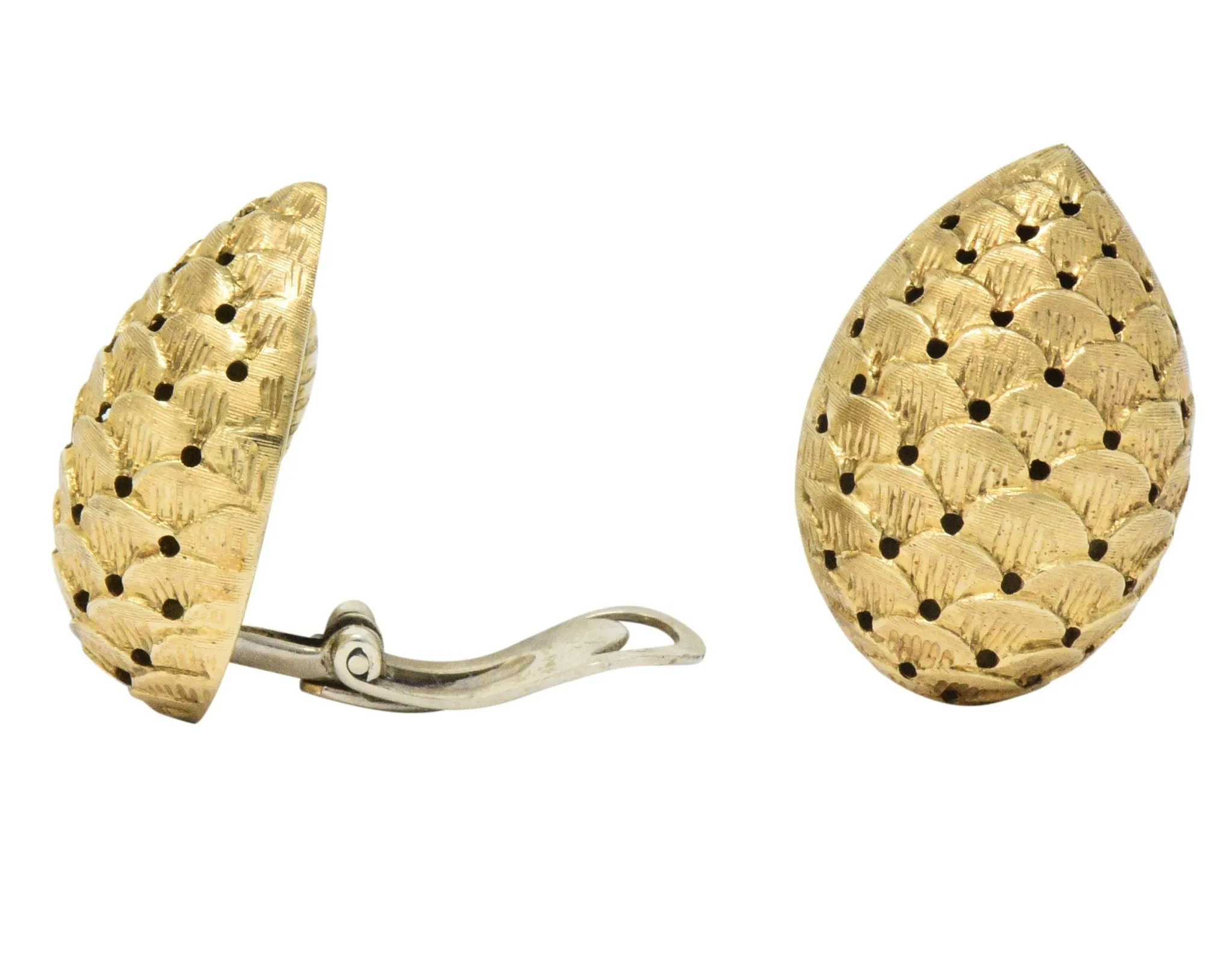 Tiffany & Co. Retro 14 Karat Gold Bold Ear-Clips Earrings