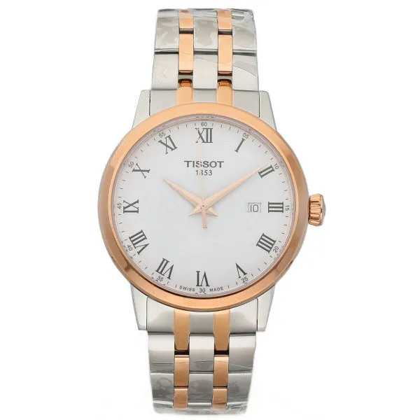 Tissot T-Classic Two-Tone Stainless Steel White Dial Quartz Watch for Gents - T129.410.22.013.00