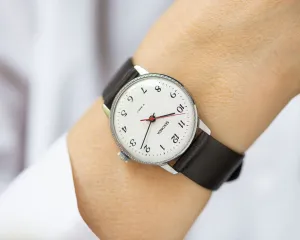 Tomboy watch minimalist, classical men women watch Sekonda, very good condition wristwatch, boyfriend's watch gift, new luxury leather strap
